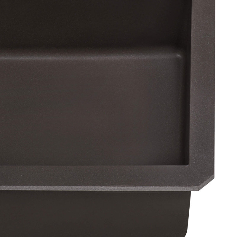 Évier de cuisine à cuve simple en composite de quartz et de granite encastré 32 x 19 po Ruvati - Brun espresso -