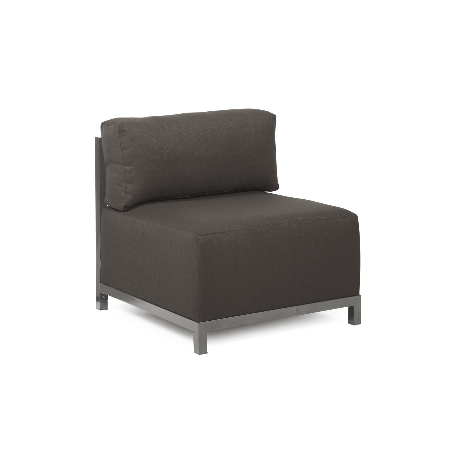 Olen Box Cushion Chair Slipcover, Seascape Charcoal Sunbrella
