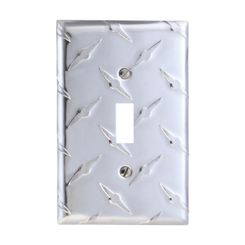 Amerelle Diamond Silver 1 gang Metal Toggle Wall Plate 1 pk