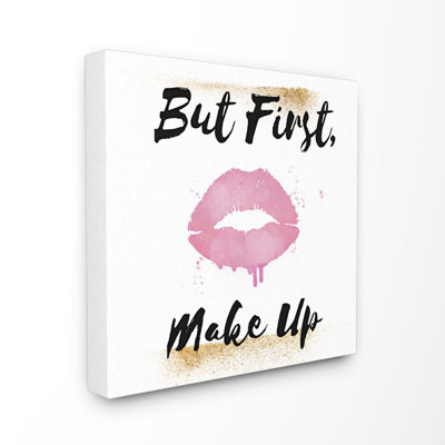 " But First Make Up Pink Lip Kiss With Gold " by Ziwei Li