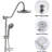 Brushed Nickel Shower Package With 2 Heads And 5 Spray Patterns 8" Rain Head Handheld In For Modern Bathroom