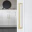 Paquet de 10 poignées d'armoire en or brossé avec conception moletée - Centre de 6 1/4 po (160 mm) - Poignées de tiroir de cuisine durables pour armoires, commodes et portes-116038960-116038965