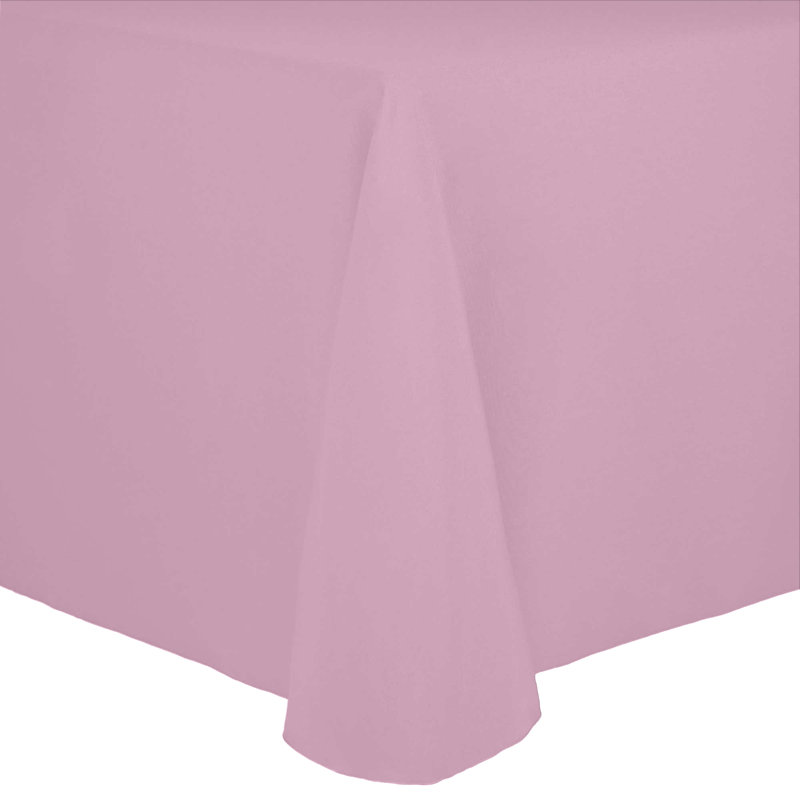 Solid Color Round Tablecloth, 108" x 132", 10, Light Pink