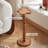 Solid Wood Four-Leaf Clover End Table,Small Pedestal Drink Table, Tall Plant Stand-118690979-118690977