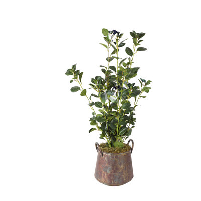 Pot à feuilles en cuivre vieilli