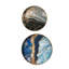 Ensemble de 2 plateaux décoratifs Maycie, jantes hautes, faux marbre, bleu, or