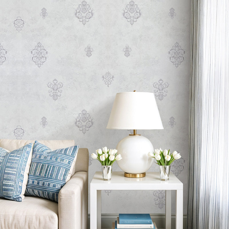 Non-Pasted Non-Woven 3D Embossed Wallpaper Roll, White