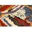 Tapis rouge / ivoire en laine noué à la main à motif abstrait 8 pi 3 po x 9 pi 7 po Cecilia