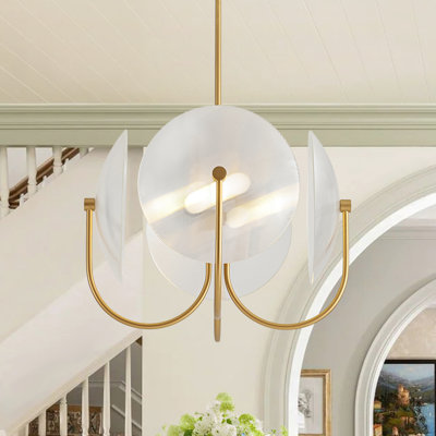 4 - Light Creative Deco Opal Glass Semi Spherical Chandelier