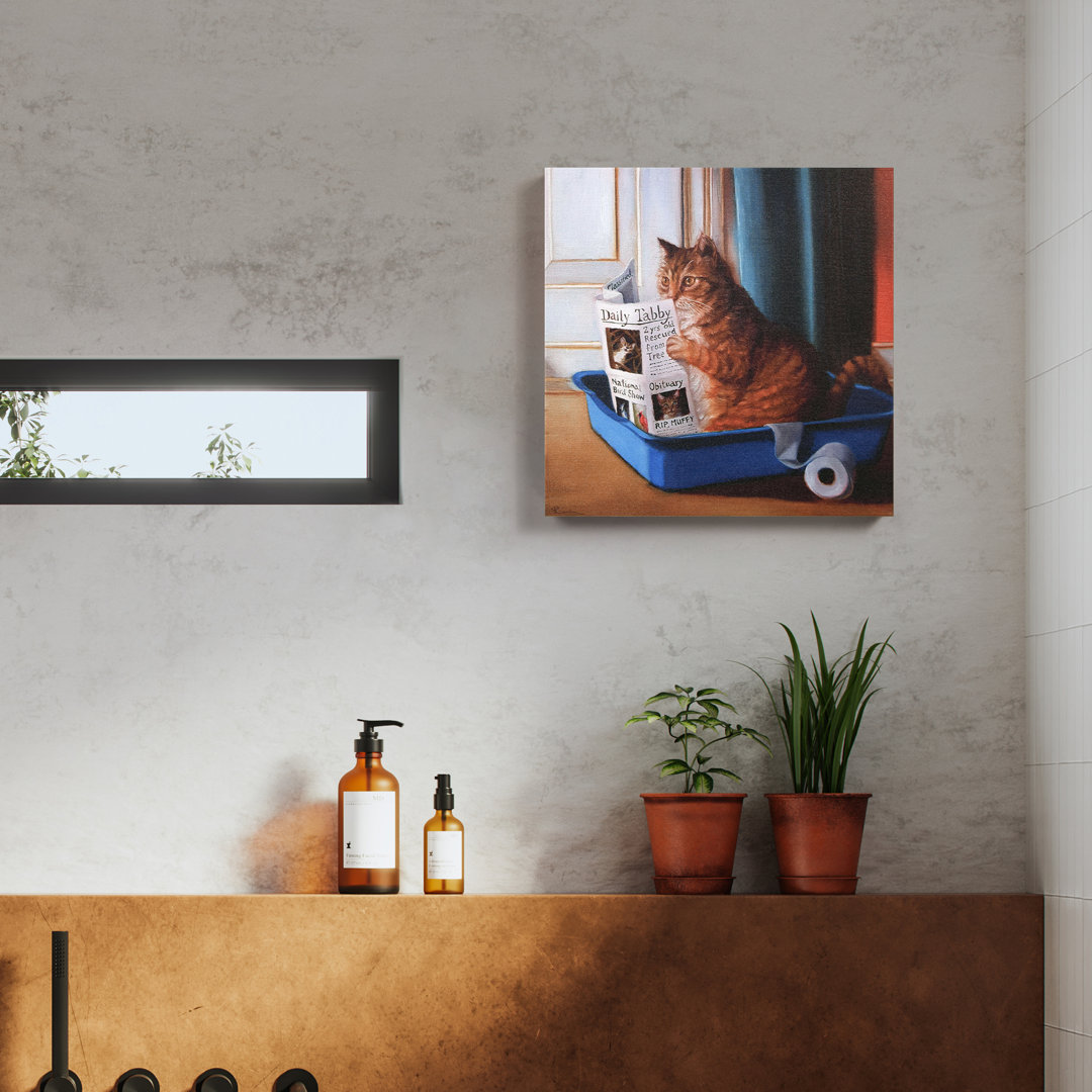 " Cat On A Throne " by Lucia Heffernan Painting Print Winston Porter