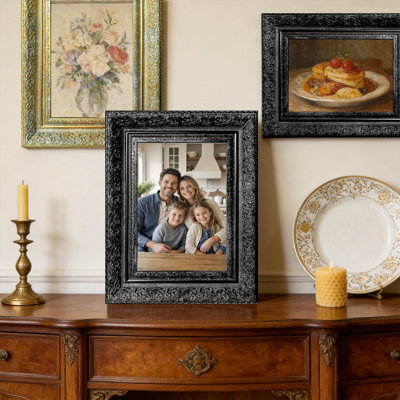 Black 1PC 5" x 7" Traditional Picture Frame with Shelf Ready Design