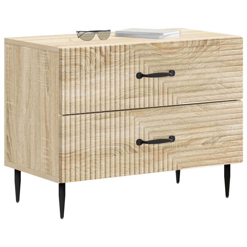 62cm W Manufactured Wood Bedside Table, Sonoma Oak