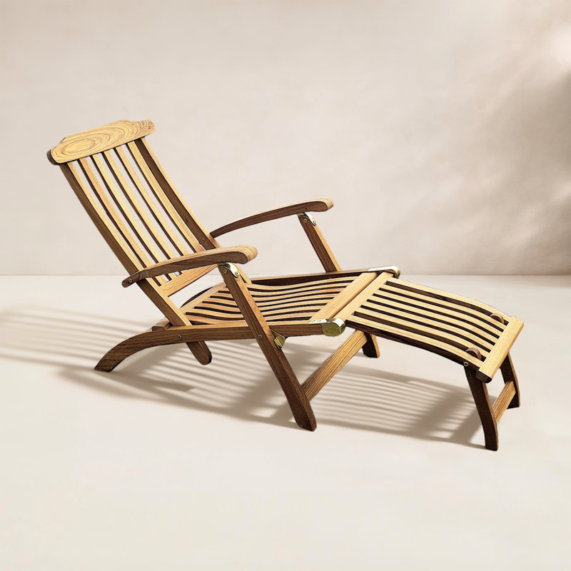 Steamer Outdoor Teak Chaise Lounge