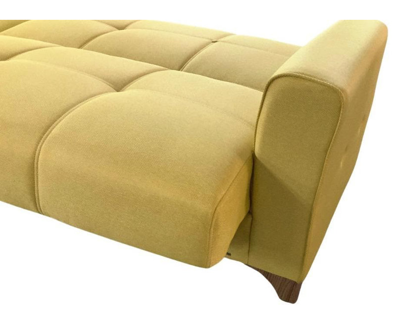 Canapé modulaire rembourré 3 pièces Delyankan, 100 % polyester jaune