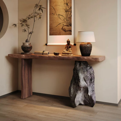 Table d'entrée en bois de style zen
