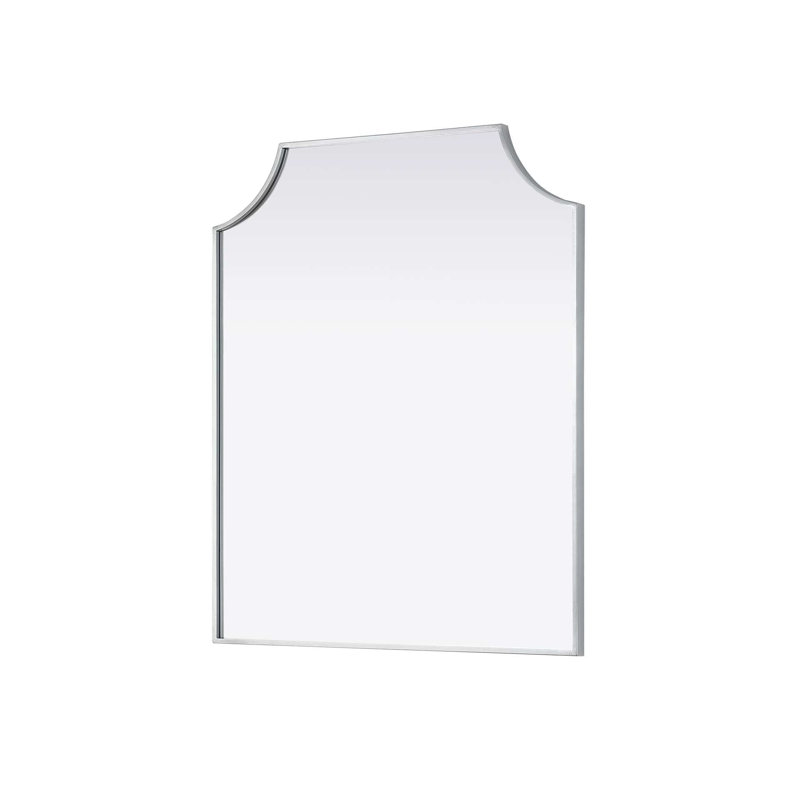 Notched Metal Mirror 30x36 inch in Silver, Silver, 36" x 30"