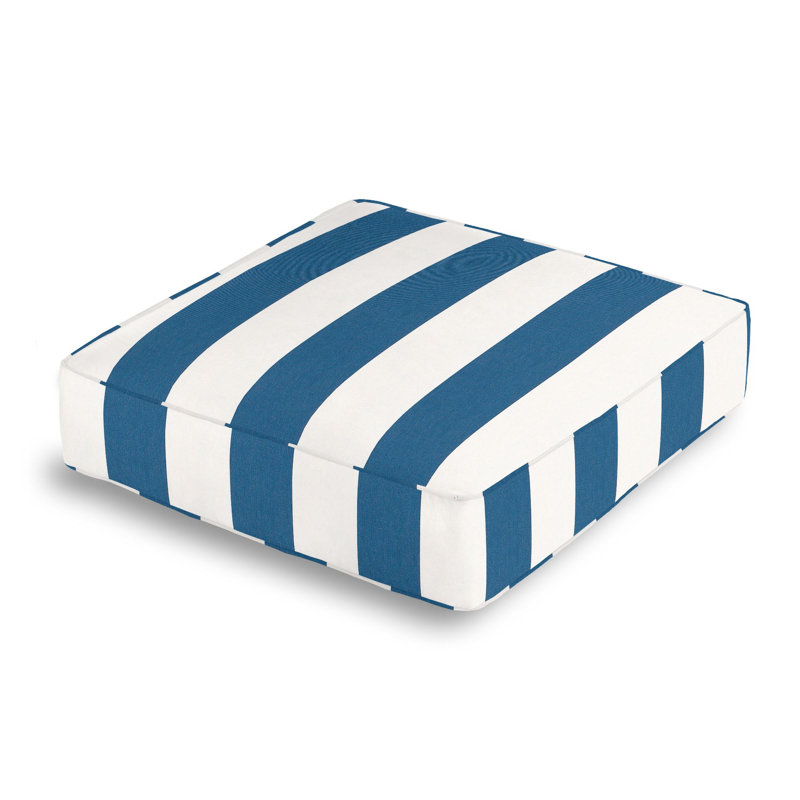 Square Indoor/Outdoor Pillow Cover & Insert, Blue/White