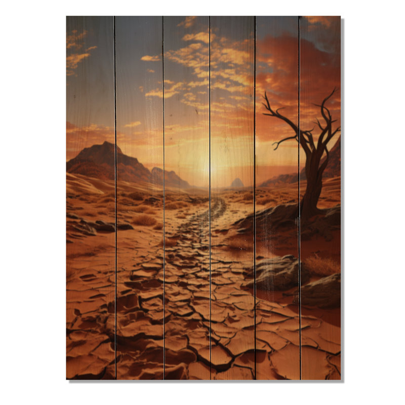 Ribera, désert africain, «Wanderlust» sur bois, H 32 po x l 24 po x P 0,78 po