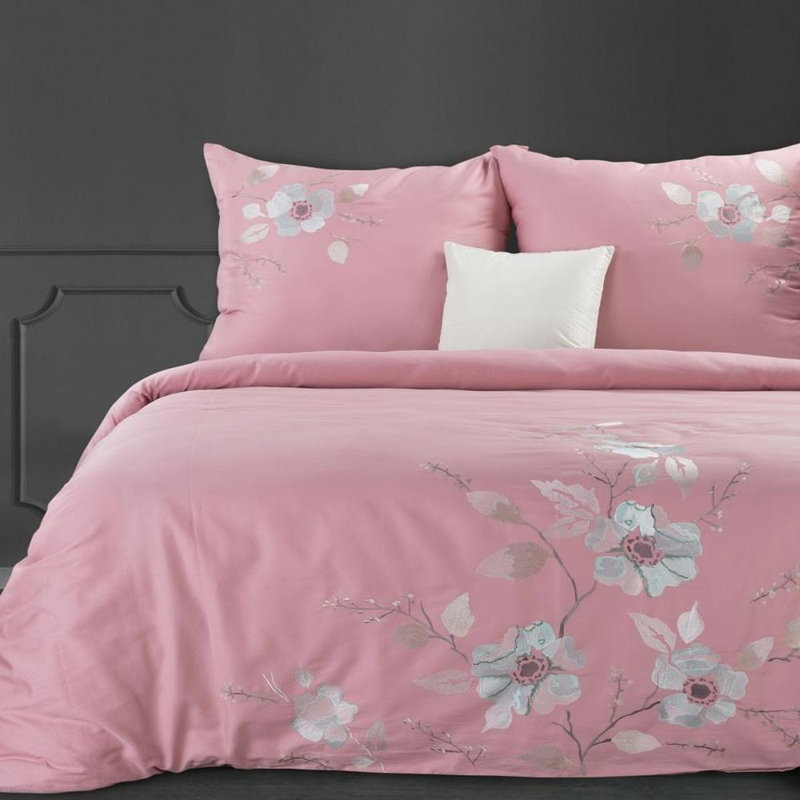 Genessi No Pattern Duvet Cover with Pillowcases, Powder, 160 x 200cm - 2  Pillowcases (70 x 80cm)