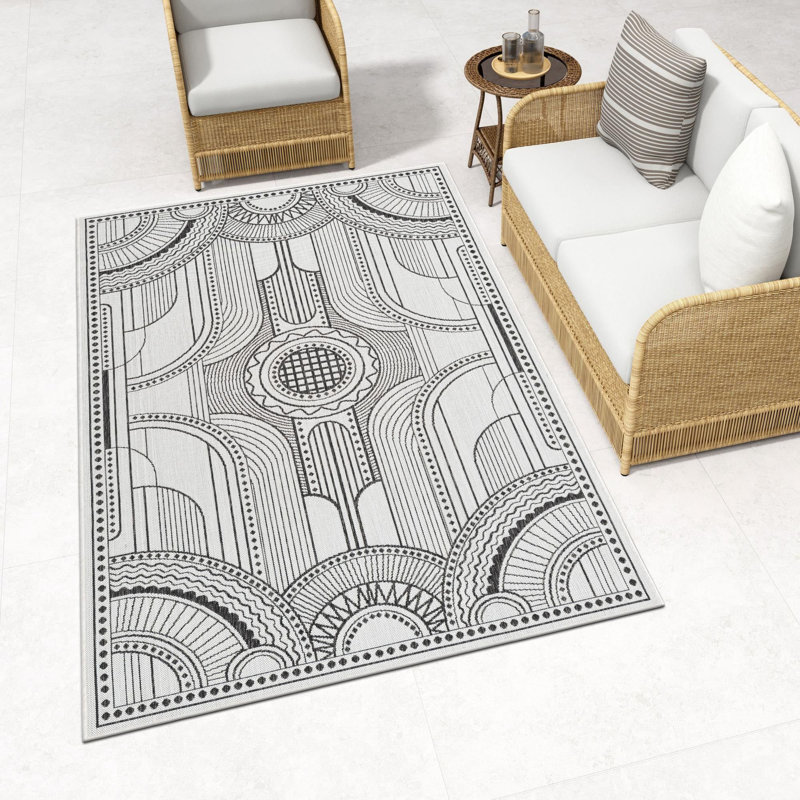 Tapis blanc et noir Aucun, Rectangle 2 pi x 3 pi 1 po