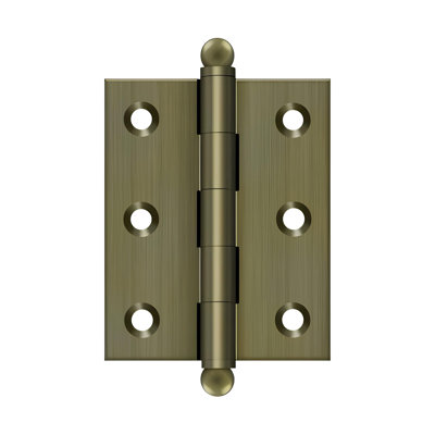 Deltana CH2520U5 2-1/2" x 2" Hinge, w/ Ball Tips in Antique Brass Pair