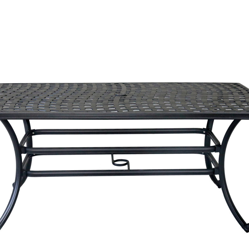Rectangular 6 - Person Aluminum Dining Set, Brown Gray