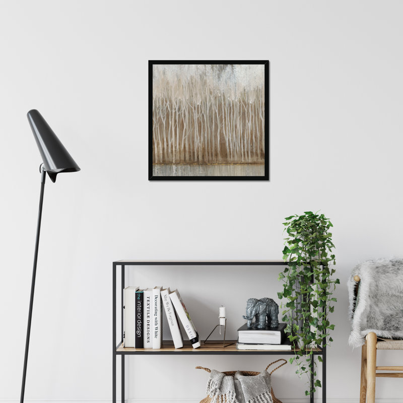 Whispering Trees II by Timothy O' Toole - Painting on Canvas, 55cm H x 55cm W, Black Framed Paper Print
