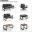 Ensemble de mobilier d'extérieur en aluminium 8 pièces, 2 chaises berçantes pivotantes, 3 places, banc 2 places, 2 repose-pieds, table basse et table d'appoint, ensemble de conversation modulaire pour patio avec coussins épais-27428206