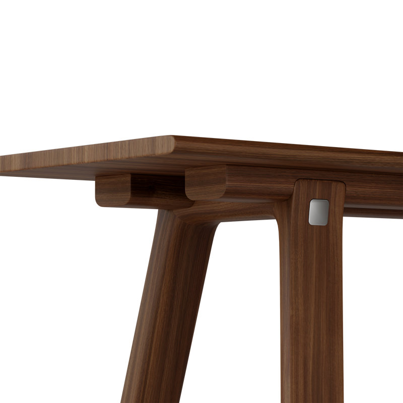T & B Solid Wood Dining Bench, Walnut Dark