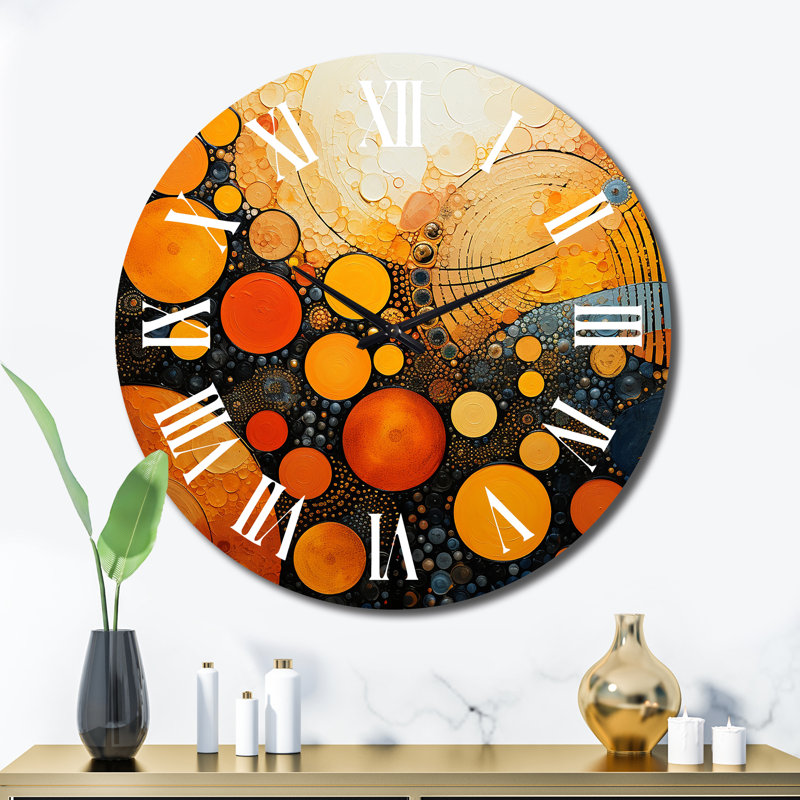 Horloge murale Cyre - Collages abstraits, Très grand
