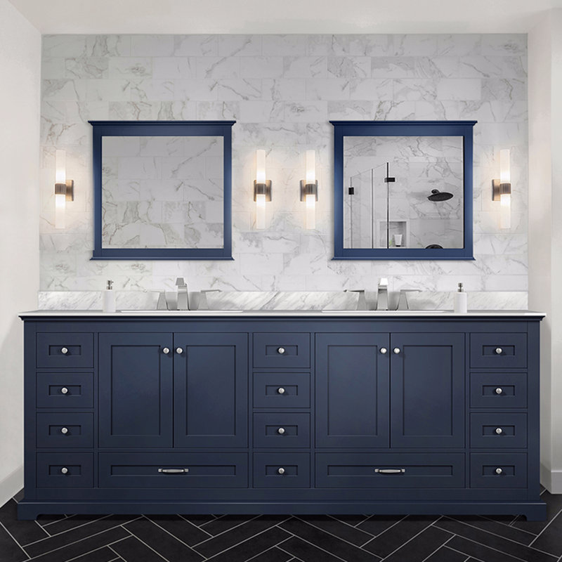 Meuble-lavabo double 84 po X P 22 po D, Bleu