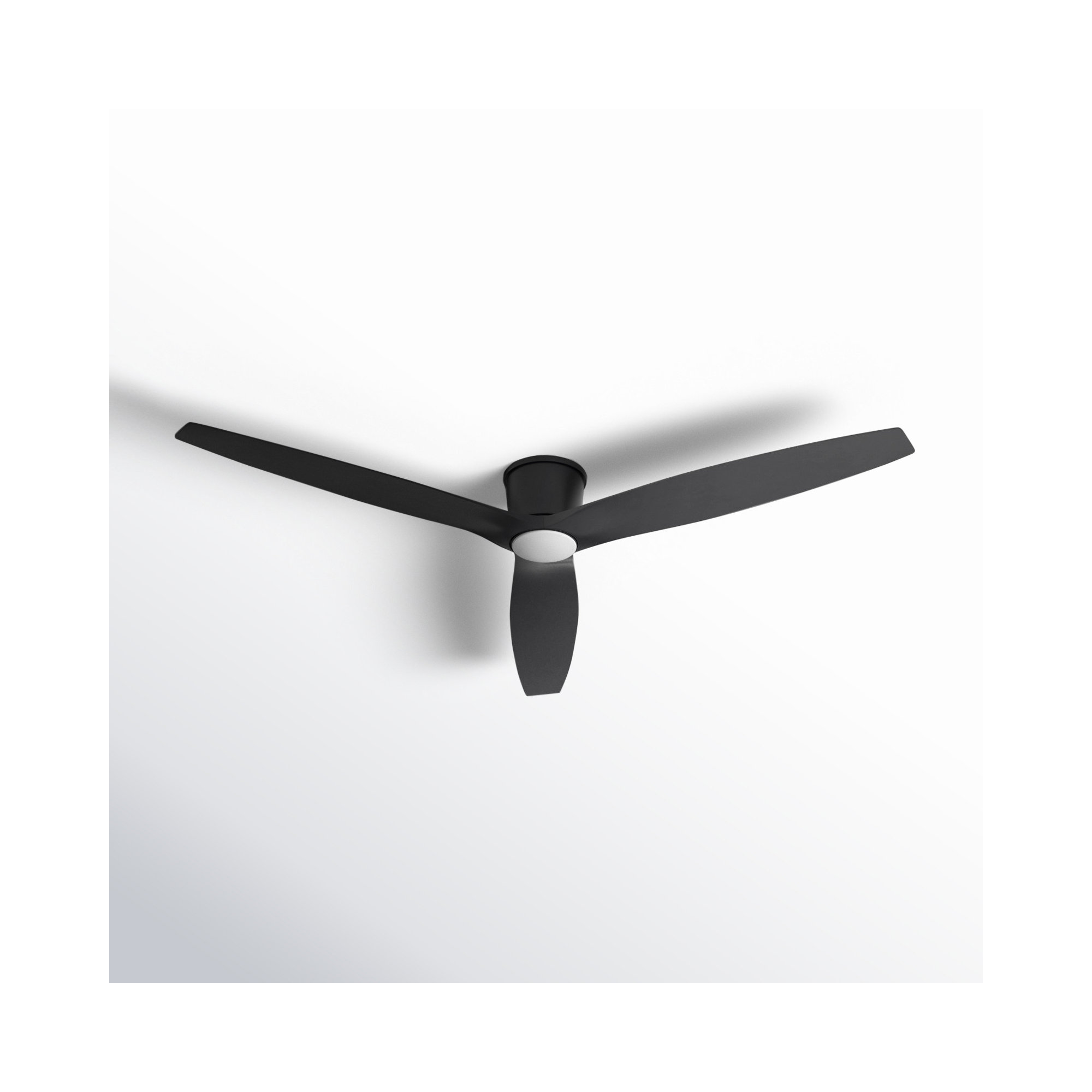 Aisling 3 Blade Ceiling Fan with LED Light Kit, 44", Midnight Black, Midnight Black