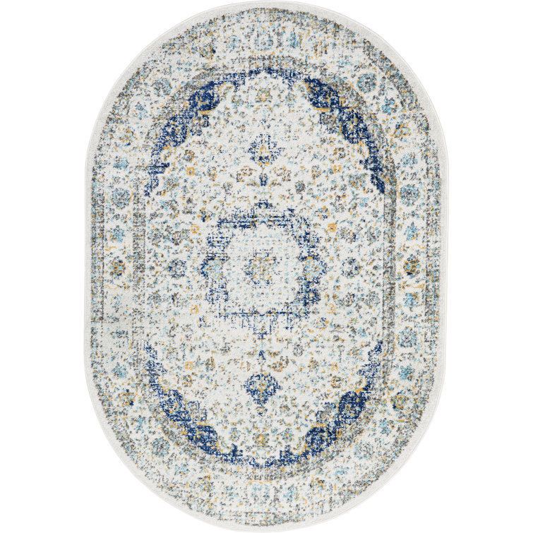Juliea Distressed Medallion Oriental Power Loom Performance Rug