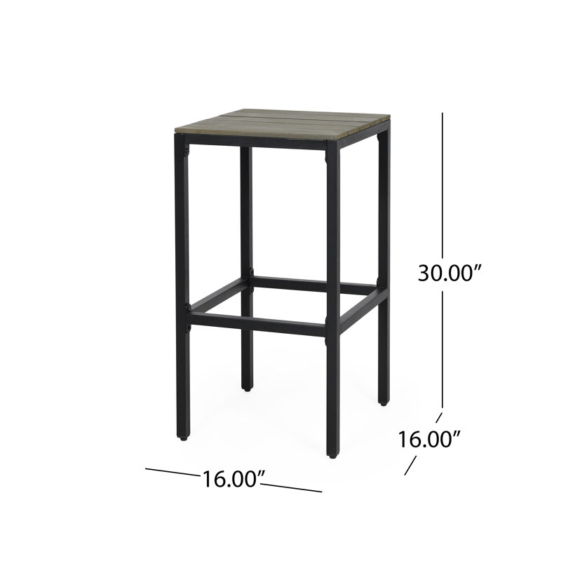 Rectangular 4 - Person 51.25" Long Bar Height Dining Set, Grey