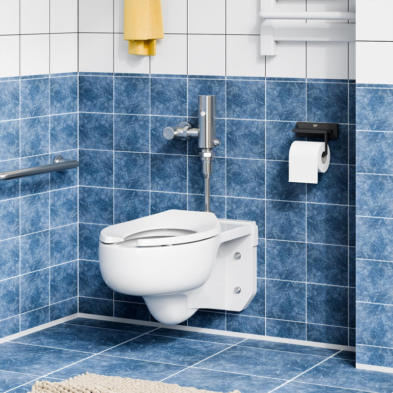 Siège de toilette commercial ouvert avant en PP blanc de 19 pouces à fermeture en douceur robuste et rapide