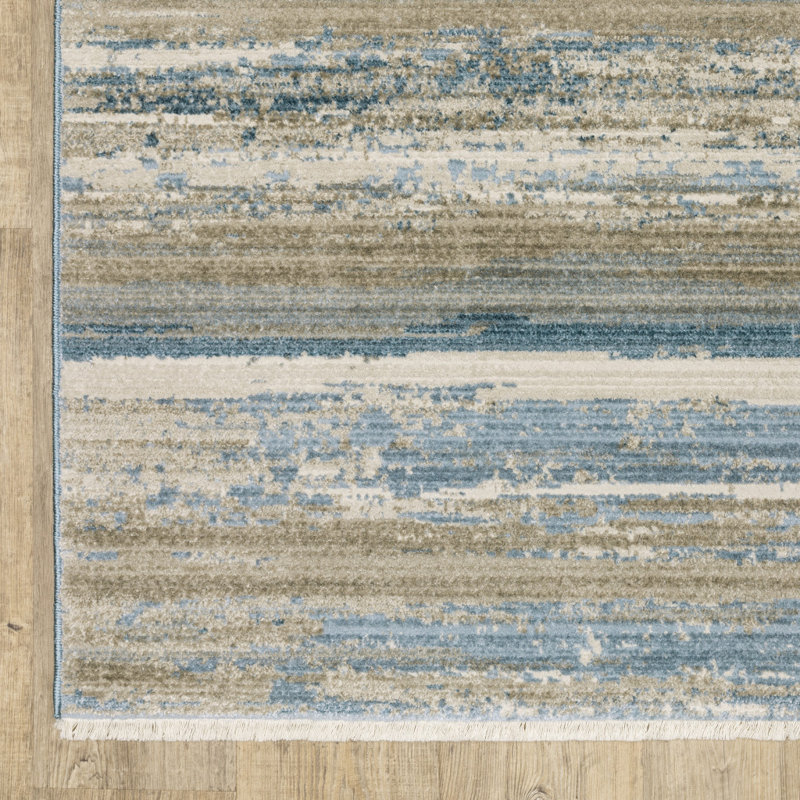 Striped Indoor Rug, Rectangle 3'10" x 5'5"