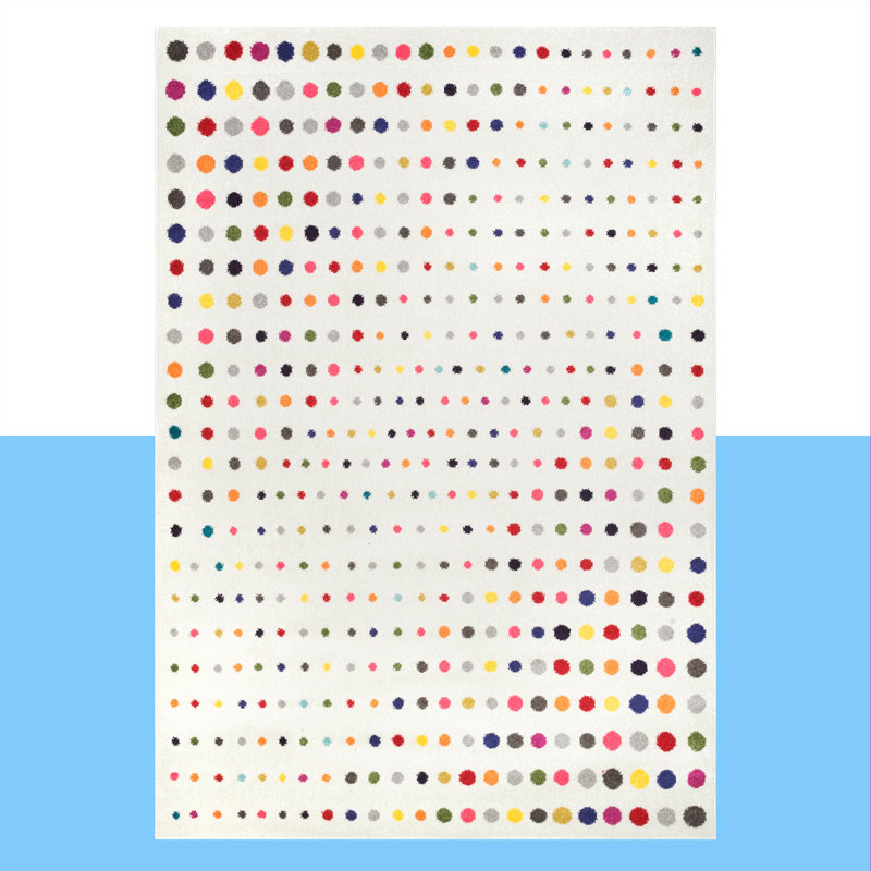 Latchford Polka Dots Indoor Rug, Rectangle 6'7" x 9'