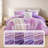 4 Pieces King/Cal King Watercolor Tie Dye Printed Comforter Set with Throw Pillow,Purple-135109962