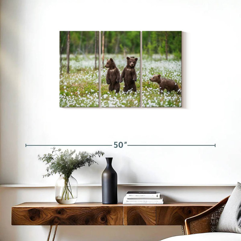 Brown Bear Cubs, 20" H x 33" W