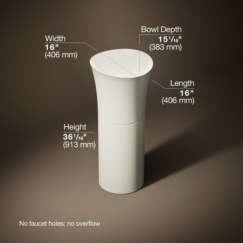 Veil® Pedestal Bathroom Sink, Biscuit