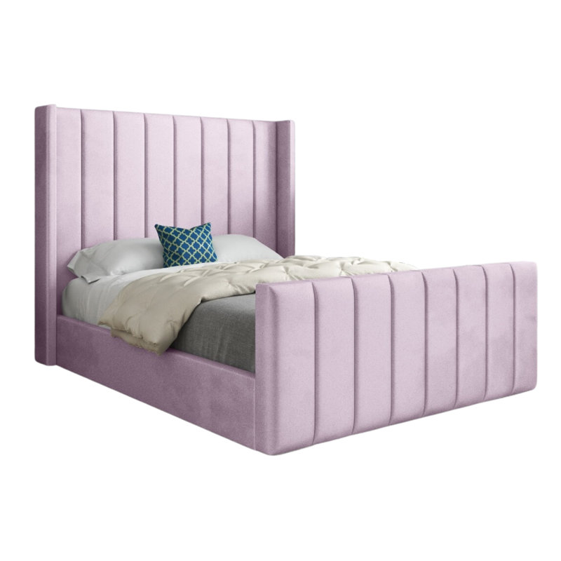 Anastasiea Upholstered Bed, Double (4'6), Pink