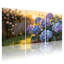 Tableau sur toile tendue représentant un jardin de roses et d'hortensias (lot de 3)-441683274