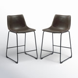 Dorielle Upholstered Counter Stool with Metal Frame