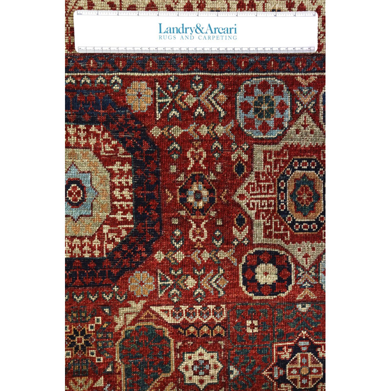 Tapis rouge / marron / beige unique 3 pi 10 po x 5 pi 10 po Mamluk