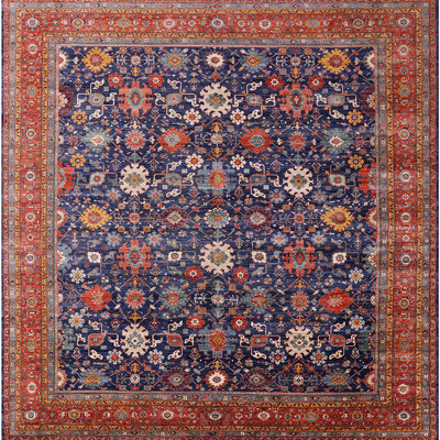 Tapis oriental bleu / rouge