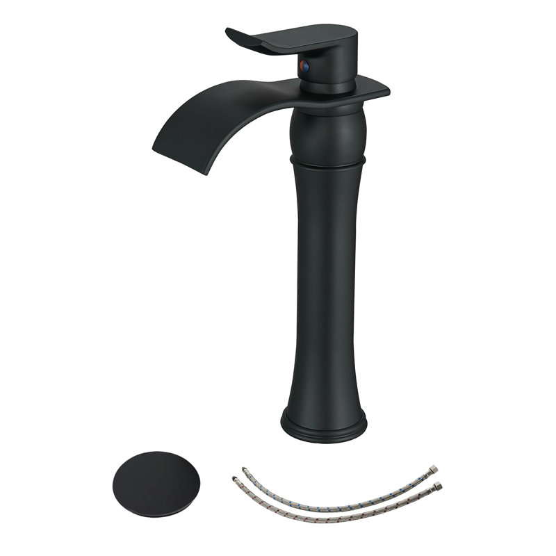 Single-handle Bathroom Faucet with Drain Assembly, Matte Black