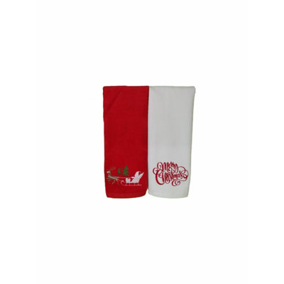 SoftCotton Bliss Hand Towels Set - 100% Cotton, Decorative, 12x20 Inches, Perfect for Kitchen & Bathroom, Gift Packed, Light Red, 2-Pack