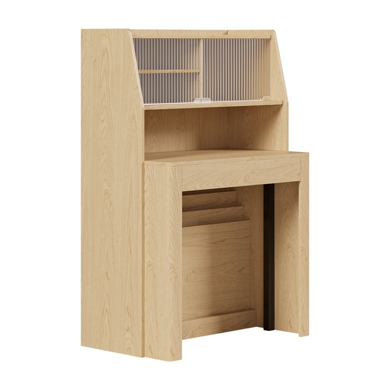 Table de salle à manger 70,9 "à rallonge Farmhouse avec rangement naturel pour 4 à 6 personnes, Naturel