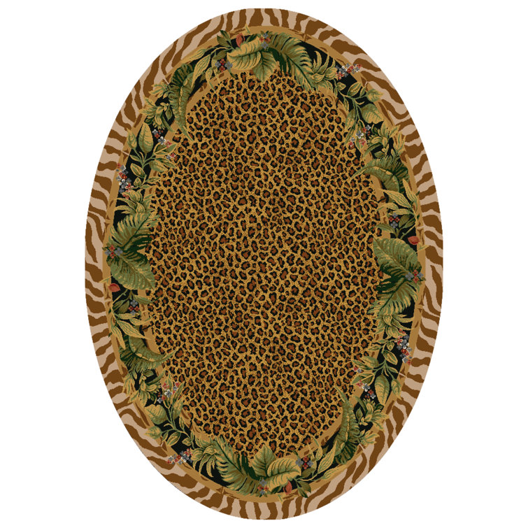 Alminus Signature Jungle Safari Peral Mist Animal Print Area Rug