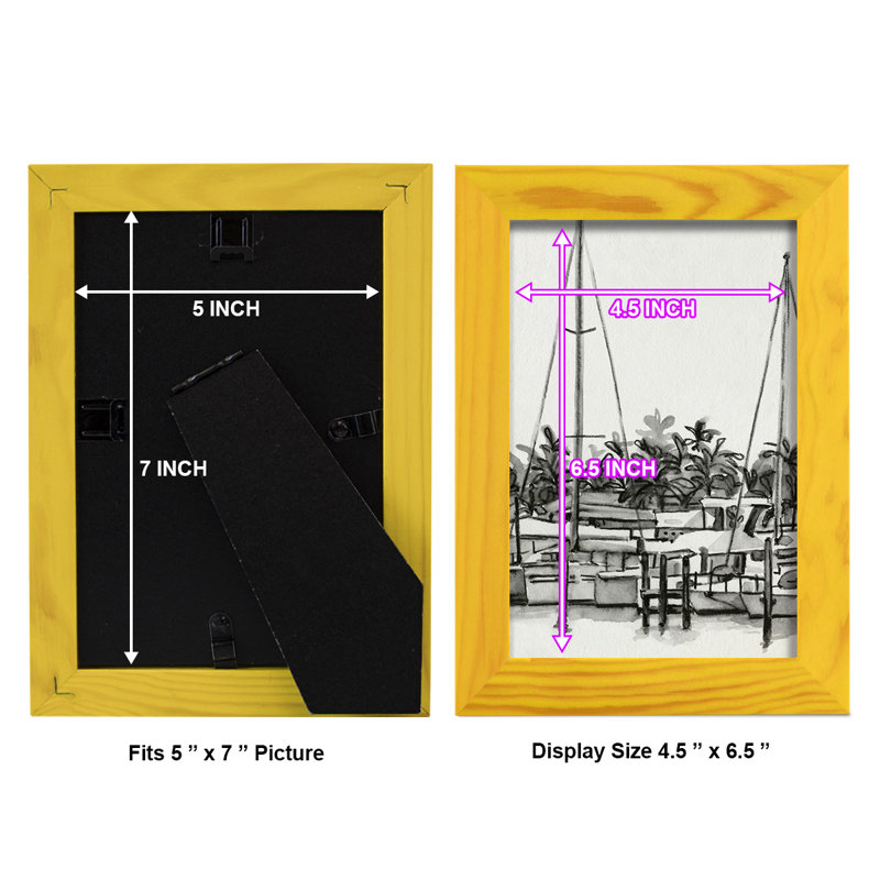 Neutral Tropics II - impression d'un seul cadre photo, H 7 po x l 5 po x P 1 po, Jaune
